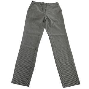 Zara Pants Womens XS Black White Houndstooth Slim Trousers‎ Stretch Classic